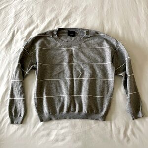 Lumiere Womens Striped Gray Sweater